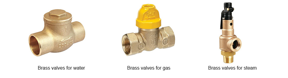 Brass valves according to the flow medium