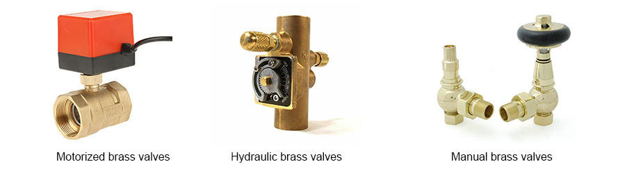 Brass valves according to the operating modes