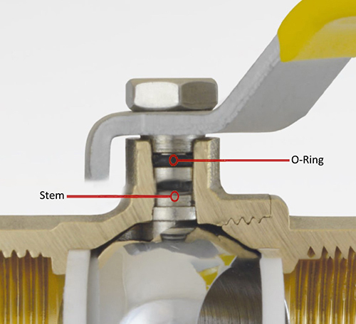 O-ring structure brass ball valve