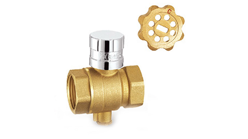 Magnetic Lockable Brass Ball Valve with Drain